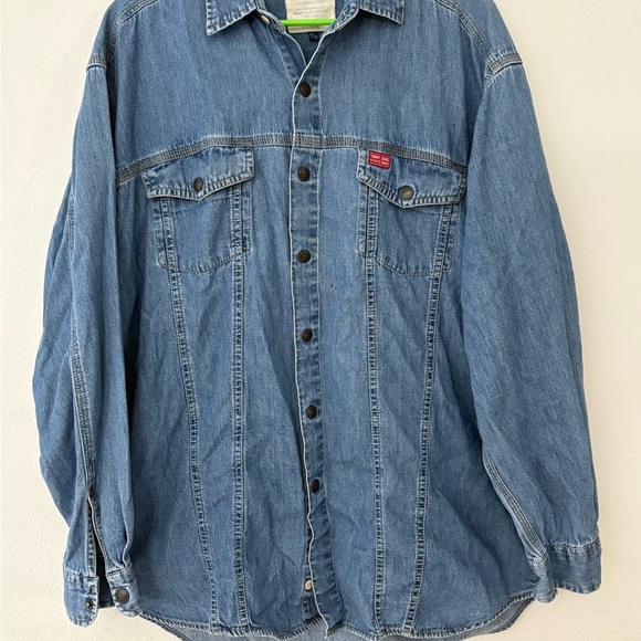 Vintage Tommy Hilfiger Light Blue Denim Shirt Jacket 90 Y2k - Picture 1 of 9